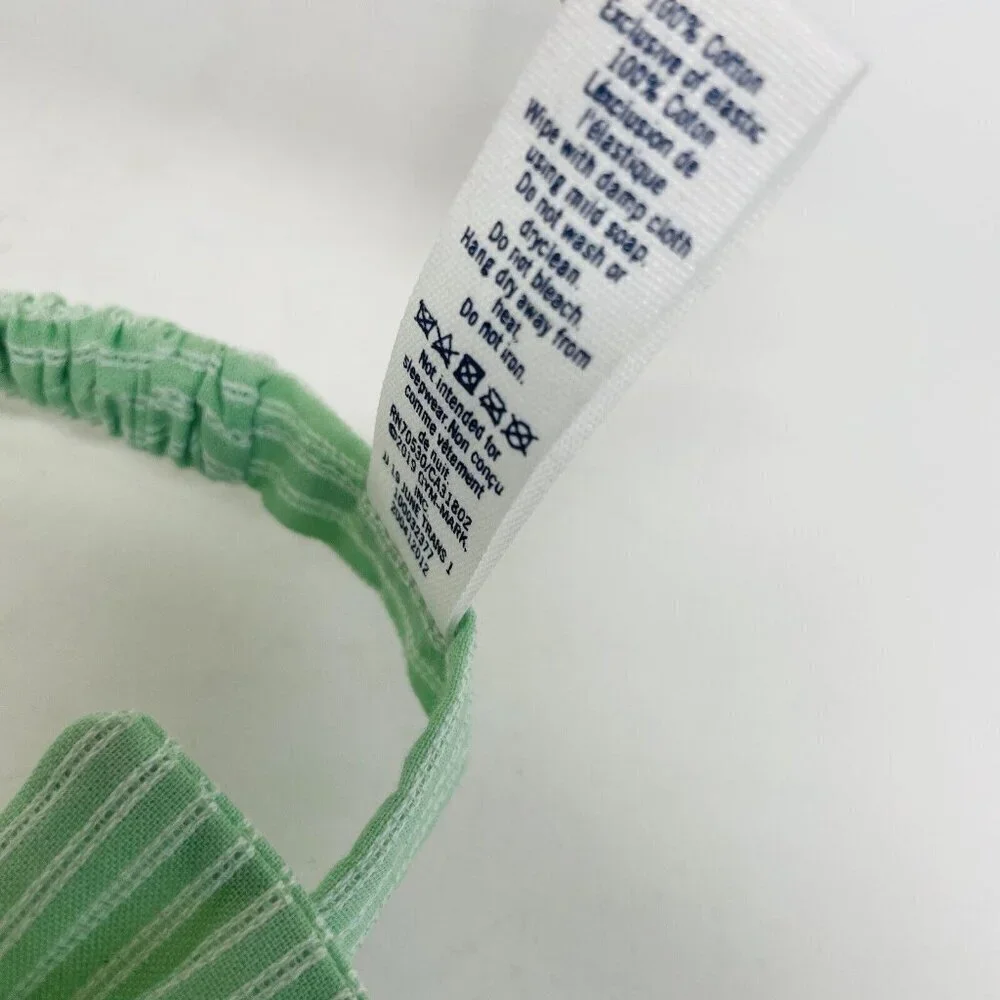 Janie and Jack Baby Girls One Size‎ Elastic Green Striped Headband with Bow $14